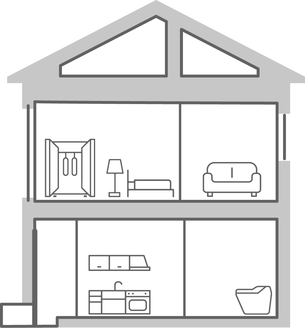 使用シーンの家イラスト