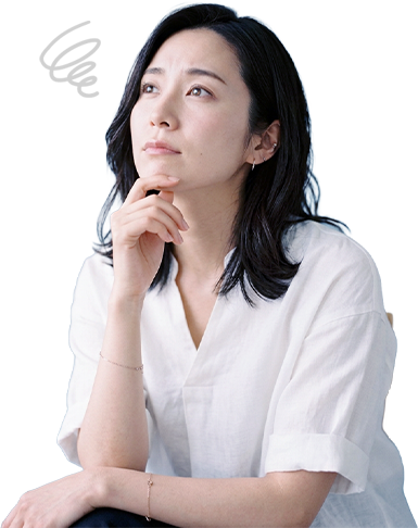 悩む女性の画像