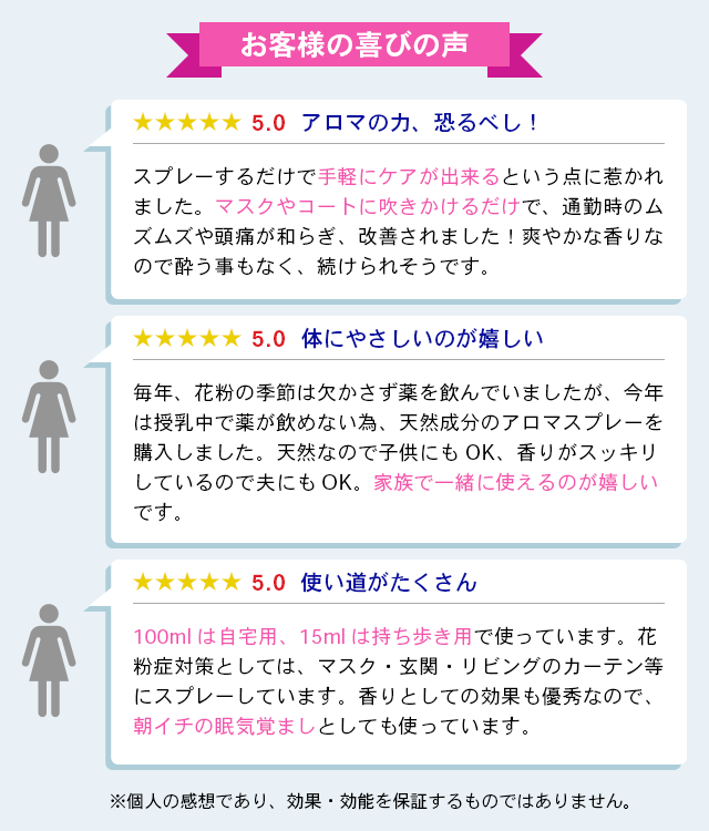 お客様の喜びの声