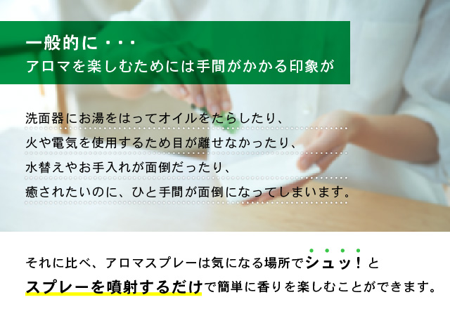 アロマスプレーの使い方